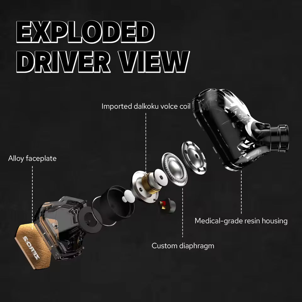 7Hz x Crinacle Zero :2 Updated 10mm Dynamic Driver IEM Wired Earbuds Earphones Gaming Earbuds with OFC IEM Cable for Musician